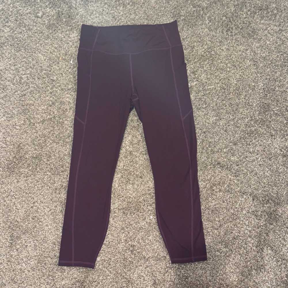 Fabletics PureLuxe High Waisted Pocket Leggings Plum Purple Large LG1935348-6910